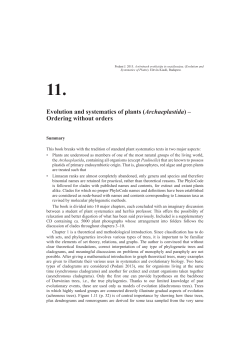 Evolution and systematics of plants (Archaeplastida) – Ordering