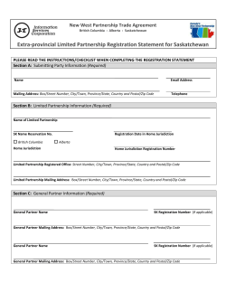 Extra-provincial Limited Partnership Registration Statement for