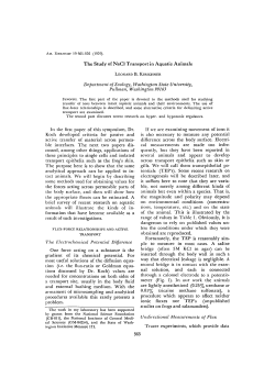 The Study of NaCl Transport in Aquatic Animals Department of