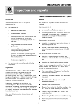 Inspection and reports