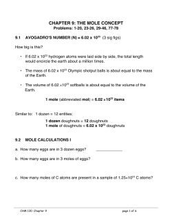 chapter 9: the mole concept
