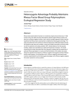 Heterozygote Advantage Probably Maintains Rhesus Factor Blood
