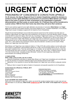 urgent action - Amnesty International