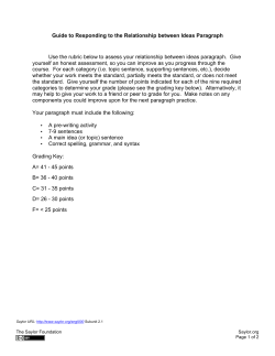 Guide to Responding to the Relationships Between Ideas Paragraph