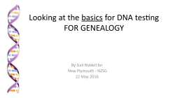 Looking at the basics for DNA testing FOR GENEALOGY