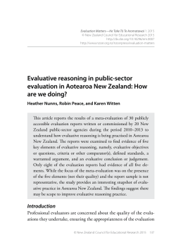 Evaluative reasoning in public-sector evaluation in Aotearoa New