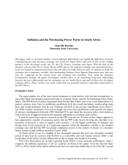 Inflation and the Purchasing Power Parity in South Africa