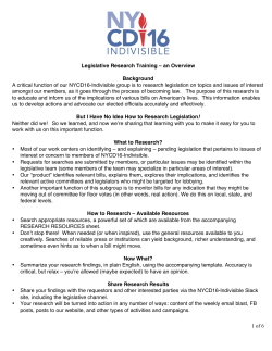 Legislative Research TRAINING PACKAGE May - nycd16
