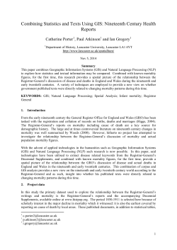 Combining Statistics and Texts Using GIS: Nineteenth Century