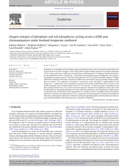 Oxygen isotopes of phosphate and soil phosphorus cycling across a