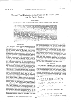 Effects of Tidal Dissipation in the Oceans on the Moon`s Orbit