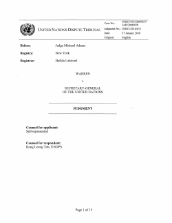 UNDT/2010/015 - the United Nations