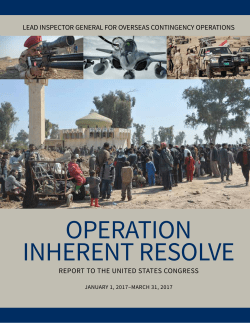 Quarterly Report Operation Inherent Resolve - State OIG