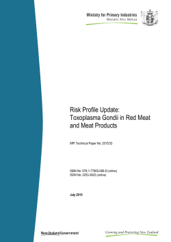 Toxoplasma Gondii in Red Meat and Meat Products