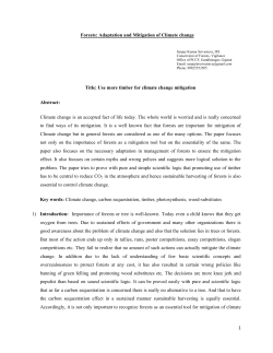 Forests: Mitigation and Adaptation to Climate Change
