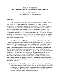 A Tale of Two Councils - Ecumenical Catholic Communion