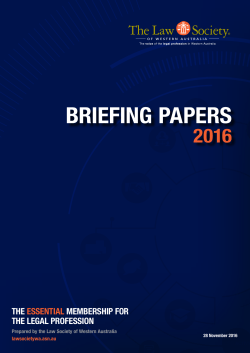 briefing papers - Law Society of Western Australia