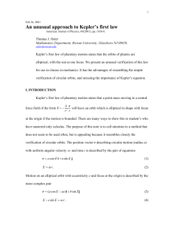 An unusual approach to Kepler`s first law