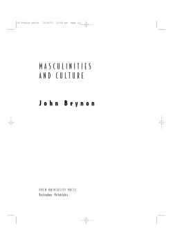 MASCULINITIES AND CULTURE