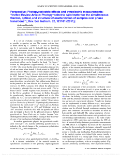 Perspective: Photopyroelectric effects and pyroelectric