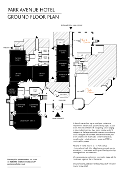 PARK AVENUE HOTEL GROUND FLOOR PLAN