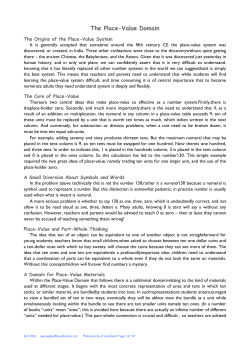 Place Value Domain - Waitakere Home Educators