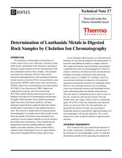 Determination of Lanthanide Metals in Digested Rock Samples by