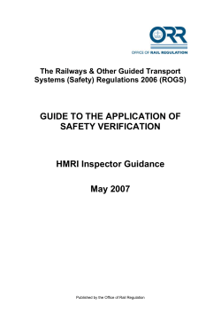 SV guidance - Office of Rail and Road