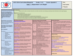 2015-2016 Curriculum Blueprint Grade: 9