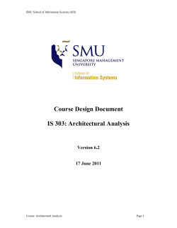 Course Design Document IS 303: Architectural Analysis