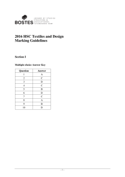 2016 HSC Textiles and Design Marking Guidelines