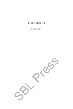 Psalm studies VOlume 2 - Society of Biblical Literature