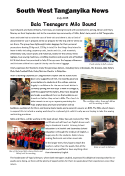 South West Tanganyika News