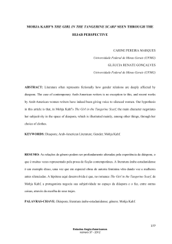 mohja kahf`s the girl in the tangerine scarf seen through the hijab