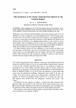The Incidence of Air -borne Cladosporium Spores in