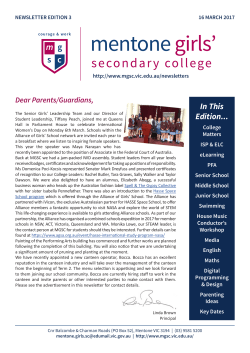Edition 3 - Mentone Girls` Secondary College