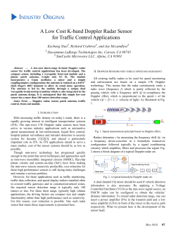 A Low Cost K-band Doppler Radar Sensor for Traffic