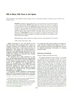 MR of Slow CSF Flow in the Spine