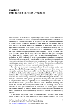 Introduction to Rotor Dynamics