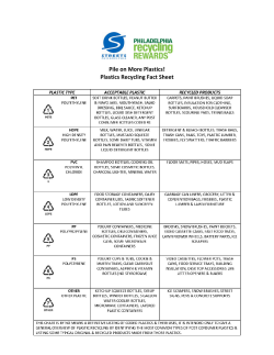 Plastics Recycling Fact Sheet - Philadelphia Streets Department