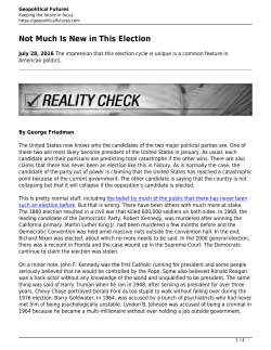 Not Much Is New in This Election