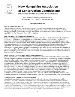 Presenter Bios - New Hampshire Association of Conservation