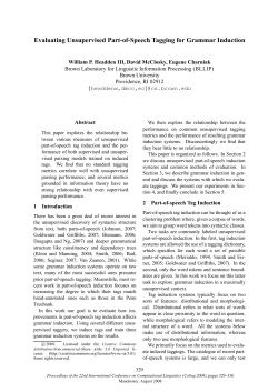 Evaluating Unsupervised Part-of-Speech Tagging