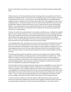 Daryl Lim, Patent Misuse and Antitrust Law: Empirical, Doctrinal and