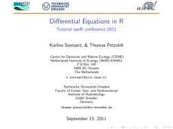 Differential Equations in R - Tutorial useR conference 2011