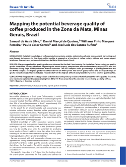 Mapping the potential beverage quality of coffee produced in