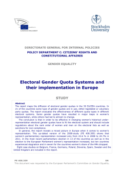 Electoral Gender Quota Systems and their implementation in Europe