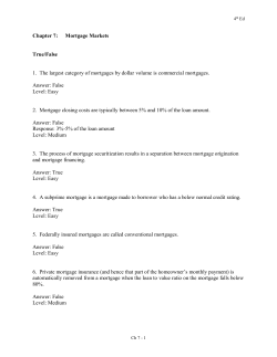 chap007, Chapter 7 Mortgage Markets