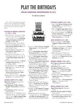 play the birthdays - American Guild of Organists