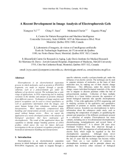 A Recent Development in Image Analysis of Electrophoresis Gels